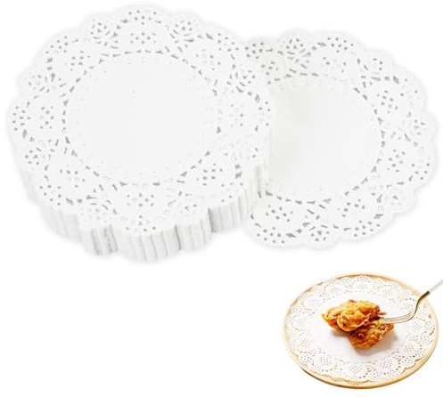 leruiyezs 200pcs Tortenspitze Rund Aus Hochwertigem Papier spitzenpapier Für Dekoration Und Tischgedecke 3,5 Zoll Tortenpapier Für Hochzeit Geburtstag Desserts Gebäck Partys Lebensmittel Präsentation