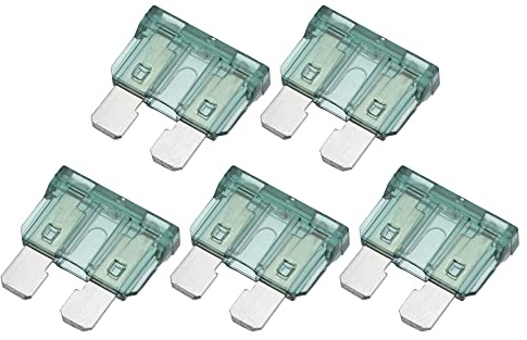 X AUTOHAUX 5pcs Blade Style Fuses 1A Blade Style Fuses for Car Boat Green | Low Heat Dissipation, Easy Identification, General DC Applications, 5pcs