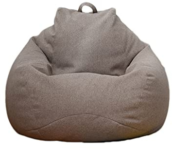 Highdi Pouf Poltrona Sacco Bambini & Adulti Bean Bag Fodera per Sacco di Fagioli per Decorazione della Soggiorno Camera Giardino Salotto Balcone, Senza Ripieno (Marrone lino,100x120cm)