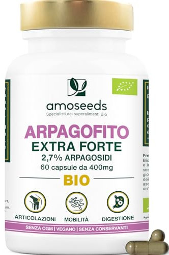 Arpagofito BIO, Artiglio del Diavolo | Extra Forte, 3000mg / giorno | Articolazioni, Tendini, Mobilità | 2,7% Arpagosidi | Qualità Superiore