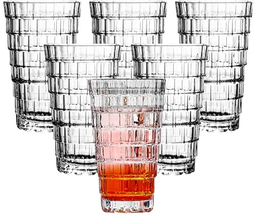 binsakao Lot de 6 verres à long drink de 350 ml