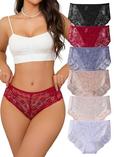 Hialegion Femme Culotte Dentelle Grande Taille Tissu Ultra-Léger et Résistant Design Français Discret Pièces 3XL