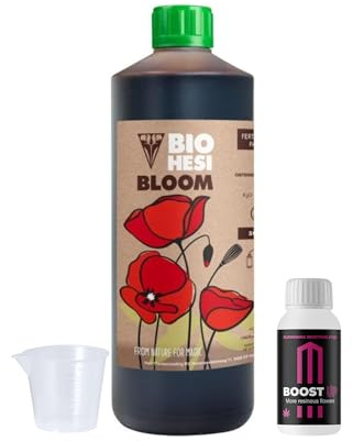HESI Bio Bloom GROWMANIA Up Nutrients Boost Up Prov + Mätkopp | Flytande gödselmedel Blommor Växter och grödor | Stimulering Tillväxt och blomning
