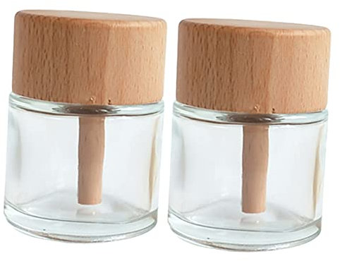 Cabilock 2Piezas Botellas De Aceite Esencial De Vidrio Transparente 50Ml para Aromaterapia Y Difusor Botellas Vacías para Perfumes Y Decoración De Hogar Y Oficina