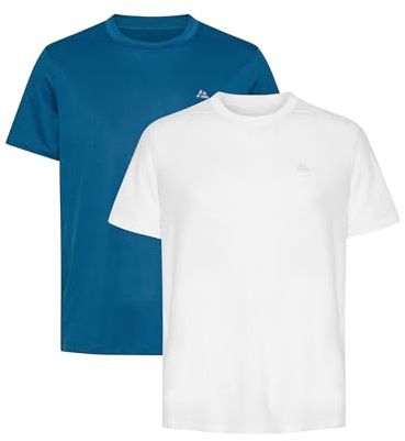 DANISH ENDURANCE Maglietta Uomo Palestra, Pacco da 1 o 2, Multicolore (1x Blu Acceso, 1x Bianco), M