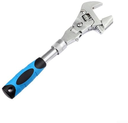 YJDOORPLAY Chiave inglese regolabile multifunzione 5 in 1 da 25,4 cm, in acciaio cromato, con testa pieghevole, strumento per idraulica domestica (insaccata)