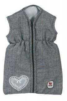 Turbulette Gigoteuse Gris Jeans Poupon 55 cm Max - Sac de Couchage poupée - Accessoires Poupon - avec 1 Carte Tigre - nouveauté