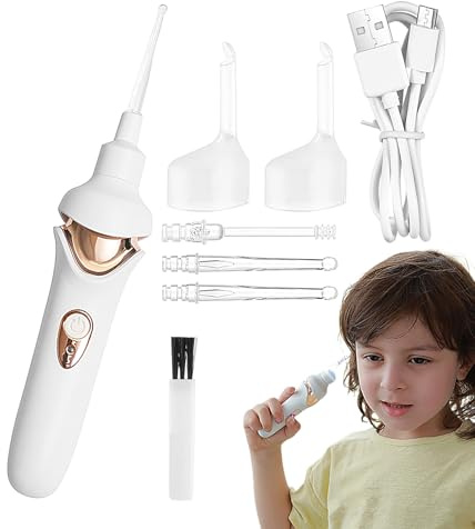 Limpieza de Cerumen Eléctrica,Kit De Eliminación De Cera USB Recargable | Extractor Seguro Reutilizable Portátil para Niños Adolescentes y Adultos en Casa Uso Diario