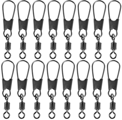 DECOMELODY 50 Agrafes de Pêche Émerillons à Barillet en Acier Inoxydable Connecteurs Sécurisés pour Leurres Fixation Polyvalente pour Bas de Ligne en Eau Douce et Eau Salée Lot de 50