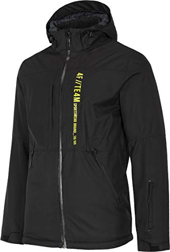 4F Unisex-Adult Herren Skijacke Harvey Jacke, Tief Schwarz, M, S-M