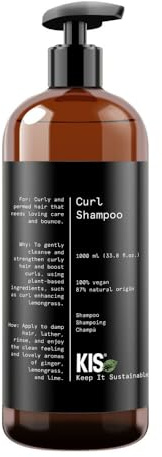 KIS Green Curl - Shampoo - 1000ml - lockiges & welliges Haar - 100% Vegane Rezeptur - sulfatfrei
