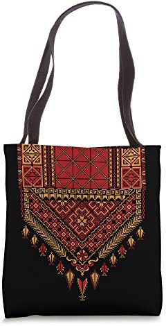 Palestine Women's Islam Folklore Palestinian Thobe Girls Dress Tote Bag 16 inches