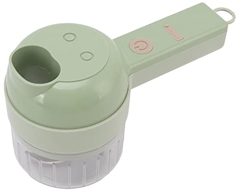 Cortador de Verduras Eléctrico, Rebanadora de Ajo de Mano, 4 en 1 200ml Procesador de Alimentos Inalámbrico Picadora de Ajo Eléctrica Máquina Cortadora de Carne Amoladora para Pimienta Chile