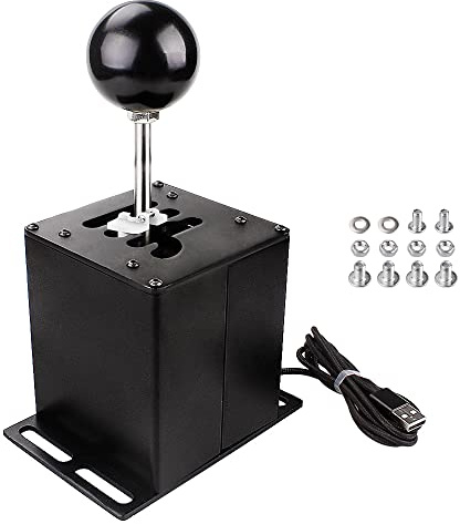 RASTP PC USB Simulator Shifter, Compatible with Logitech G29 G27 G25 G920 Thrustmaster T300RS/GT Steering Wheel Sequential H Gear Shifter Compatible with ATS ETS Dust WRC Sim Racing Games 6+R