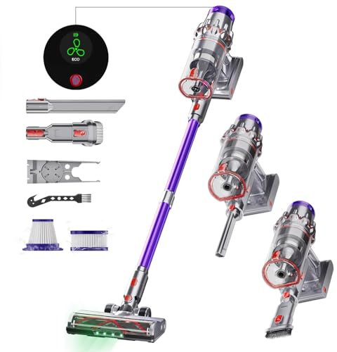 EUARY Cordless Vacuum Cleaner, Powerful Cordless Vacuum Cleaner (red) (12)