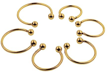 6PCS Männer Übung Metall Penis Ring C Band Doppel Perlen Goldenen Hahn Ring Penis Ring Spaß Spielzeug set