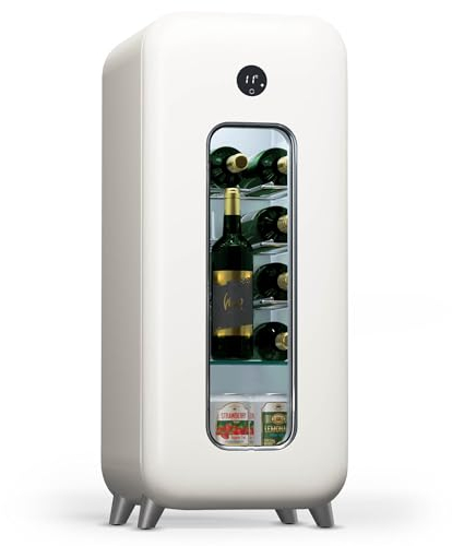 Klarstein Freistehender Weinkühlschrank 1 Zone, Getränkekühlschrank Klein, Kleiner Weinschrank, Wein-Kühlschrank Klein mit Glastür, Indoor/Outdoor Flaschenkühlschrank, Wine Fridge, 15 Flaschen