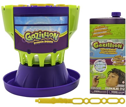 Gazillion Ultimate Bubble Craze Machine - Color Changing LED Lights - Easy-to-Use Bubble Maker - Perfect for Parties - Includes 1L Solution