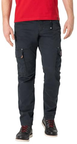 Timezone Herren Cargo Regular Roger TZ - Regular Fit - Grau Schwarz W29-W40, Größe:32W / 32L, Farbe:Jet Black 9030