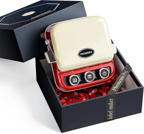 Phomemo P15 Etichettatrice a Nastro Rétro –Stampante per Etichette Adesive Bluetooth con Stampa Data in un Clic –Ideale per Decorazioni e Confezioni Regalo –Con Confezione Regalo e 1 Rotolo – Rosso