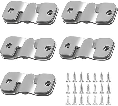 Lot de 10 supports de fixation encastrés pour tête de lit et miroir mural en acier inoxydable Support de Montage Dissimulé Embarqué Interverrouillage Pendaison Boucle Quincaillerie Murale en Acier