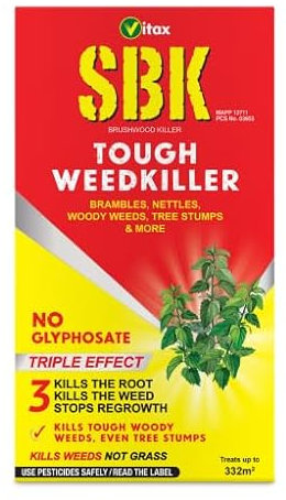 Vitax SBK Brushwood Killer Tough Weedkiller for Brambles Thistles Nettles & Tree Stumps No Glyphosate 1L