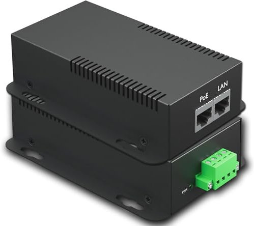 PROCET Gigabit PoE Splitter Adaptador 12V/5.95A 71.4W 802.3BT PoE Network y eléctrica Ethernet splitter para no PoE alta potencia estaciones base, módem ADSL, cámaras de red, PT-PD208GBH-12