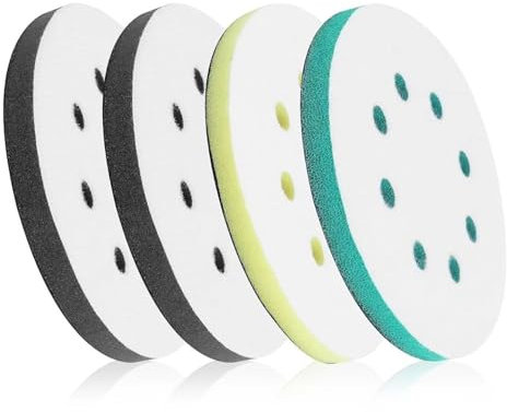 Zyiphor 4 Piezas Almohadilla Suave de Lijado 125mm Almohadillas de Discos de Lijado Almohadilla Lijadora de 8 Orificios Para Pulidoras y Lijadoras