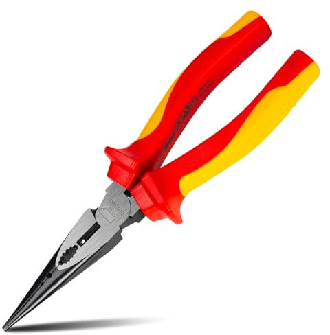 Pinze a becco lungo isolate da 200 mm per elettricisti in acciaio