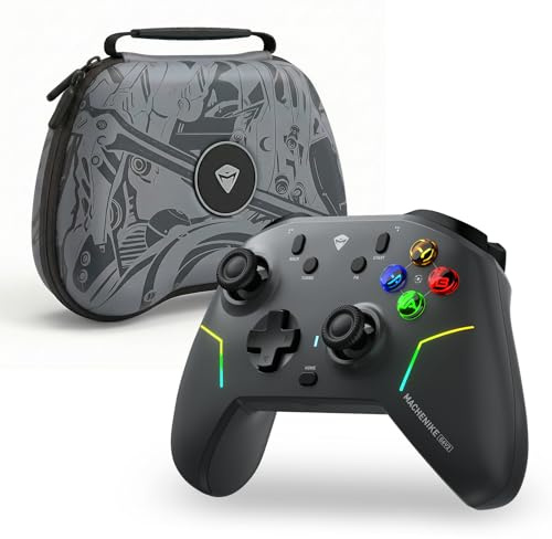 Machenike Makenike G6V2 Mando, 2 motores de bobina móvil HD, joystick TMR con par ajustable, 2 gatillos TMR, botones ABXY fácilmente intercambiables, 4 botones programables, 1000 Hz, 1200 mAh (Gris)
