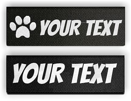 Etichetta personalizzata 12 x 3 cm per imbracatura cane – nome e testo personalizzati – etichetta identificativa autogrippante