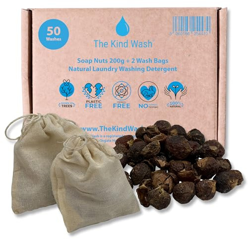 The Kind Wash Soap Nuts Laundry 200g Washing Detergent Washing Nuts for Clothes Natural Soap Organic Wash Soapnut Alternative to Powder Cleanser Laundry Detergent Sheets Flakes