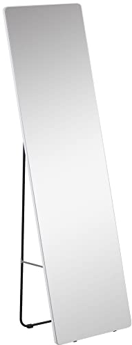 HOMCOM Ganzkörperspiegel, 160 x 45 cm Standspiegel mit Metallrahmen, Groß Bodenspiegel, Spiegel für Wohnzimmer, Schlafzimmer, Garderobe, Flur, Silber