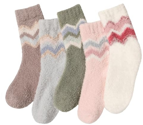 Premillow Fuzzy Socks for Women, Winter Cozy Socks with Coral Fleece, Warm Soft Slipper Sock for Women