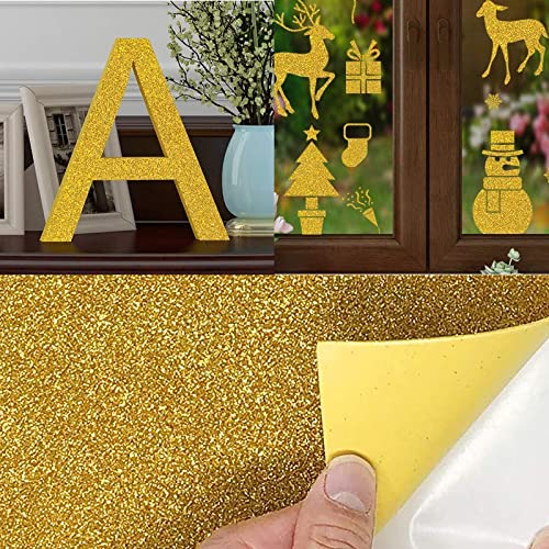 Papier Cartonné Pailleté, 40 feuilles de papier cartonné pailleté doré et argenté au format A4, papier artisanal autocollant pour loisirs créatifs 20 x 30 cm