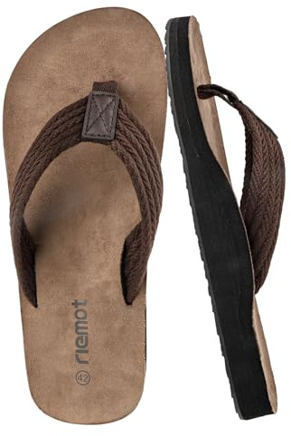riemot Tongs Homme Confortables – Sandales Légeres, Antidérapantes, Tong Chaussures Été avec Support de Voûte Plantaire, Idéal Tongues pour Plage Piscine Jardin ou Loisirs Quotidiens, 43 EU