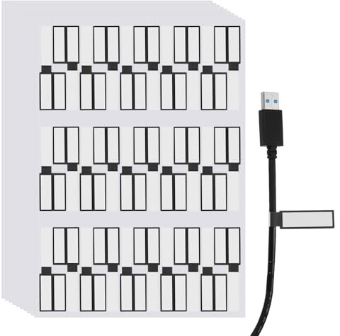 uxcell 300 Pcs Cable Labels, Waterproof Wire Cord Labels Tags, Cord Organizer Management Tags for Charger Cable Organizer Wire Markers Printer, Black
