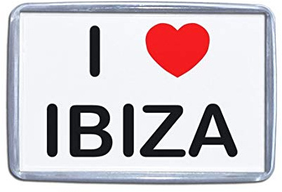 I Love Ibiza - Pequeño imán de nevera de plástico