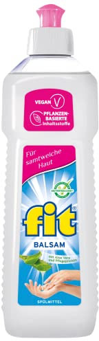 fit Detergente líquido para lavar platos, bálsamo de 500 ml, limpiador de platos respetuoso con la piel, detergente para lavar a mano sostenible y vegano