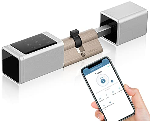 SOREX SMART WIFI Elektronisches Zylinder Türschloss - Öffnung per Code, Chip & Smartphone, elektronisch für Haustür und smart Home Produkte