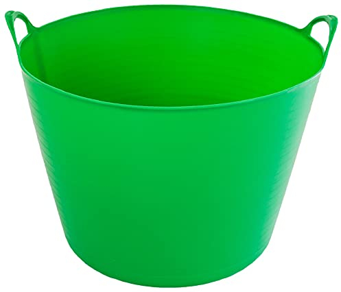 ADGO Cesta de almacenamiento, multiusos, cesta para la colada, cesta de juguetes, cesta para juguetes y peluches, saco de hojas 42L, verde, plegable, con asa