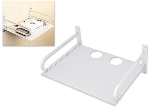 ds. distinctive style Router Wall Mount Projector Shelf Compact Aluminum Small DVD Shelf (Silver)
