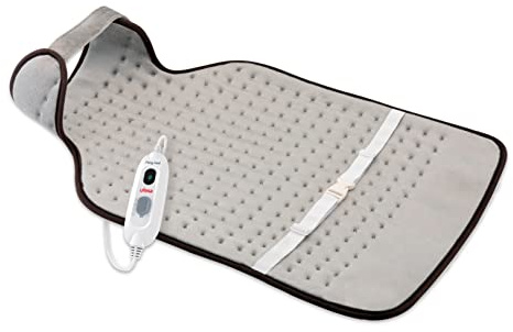Ufesa Flexy Heat NCD Complex Almohadilla Eléctrica Ergonómica, Esterilla para Cuello y Espalda, 42x63cm, 100W, Microfibra Ultrasuave, 3 Niveles de Temperatura, Apagado Automático, Gris