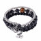 Männer Armband Tigerauge, Perlenarmband 4-Lagige Bunte Naturstein-Mehrkreiswicklung Umfang 19CM