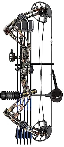 Bogenschießen Compound Bogen Paket für Erwachsene und Jugendliche, RTH 18-31 Zuglänge, 0-70 Lbs Zuggewicht, IBO 310 fps, Keine Bogenpresse erforderlich, Gliedmaßen Made in USA (Camouflage)