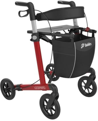 Mobilex Rollator Leopard mit Soft-Rädern rot