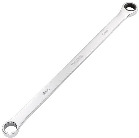 Draper 27777 HI-TORQ - Llave de carraca métrica extra larga de doble anillo, 19 mm