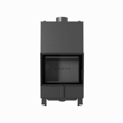 Kratki Wasserführender Kamineinsatz Lucy 12 kW Black - Heizkamin mit Wärmetauscher, Ø200 mm Rauchabgang, BImSchV 2, ECODESIGN - Moderne Optik und effiziente Hausheizung mit Holz