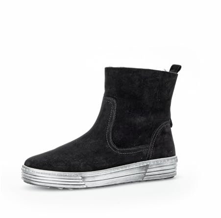 Gabor Botines clásicos para mujer, mejor ajuste, piel de cordero, forro cálido, Negro 17., 38.5 EU