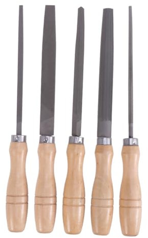 Homoyoyo Set Di Lime Raspe Con Manico in Legno Da 6 Pollici - 5 Lime in Acciaio Ad Alto Tenore Di Carbonio - Accessorio Per Raspe Per Lavorazione Del Legno